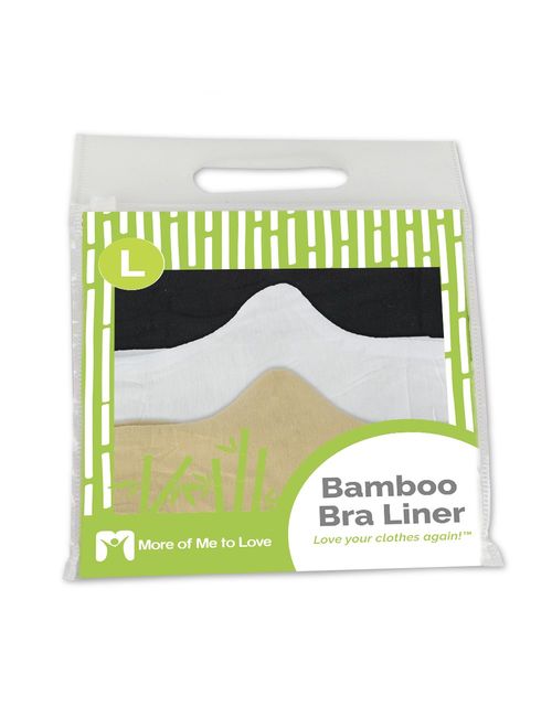 Ultra Soft Bamboo & Cotton Bra Liner (3-pk, L) - No Tags, No Seams, No DIscomfort