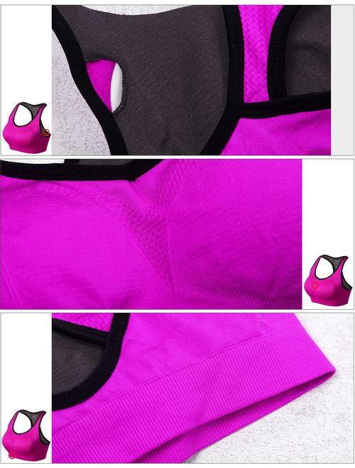 Match Women Wirefree Padded Racerback Sports Bra for Yoga Workout Gym Activewear #0001