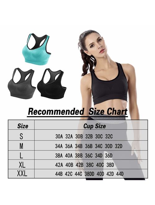 Wetopqueen Women Racerback Sports Bras, Padded Seamless Workout Gym Activewear Bra Support for Yoga Gym Workout Fitness