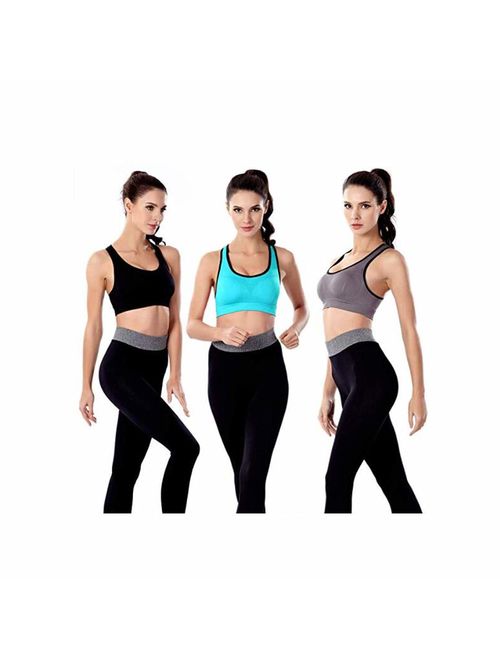 Barfen Women Racerback Sports Bras Padded Seamless High Impact Workout Yoga Gym Activewear Fitness Bra