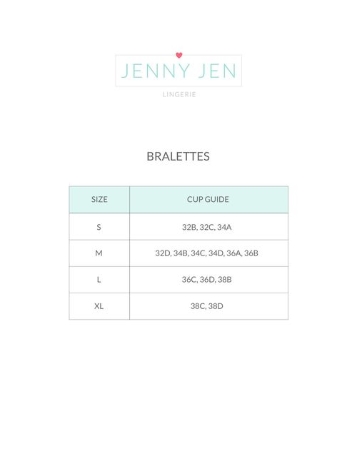 Jenny Jen Sexy Lace Katie Triangle Bralette for Women, Size S-XL