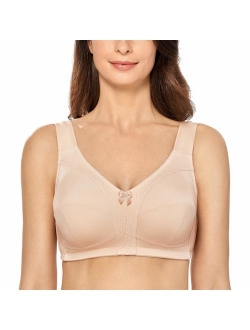 Women's Non-Padded Wire Free Comfort Lift Full Coverage Support Bra