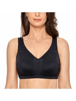 Women's Non-Padded Wire Free Comfort Lift Full Coverage Support Bra