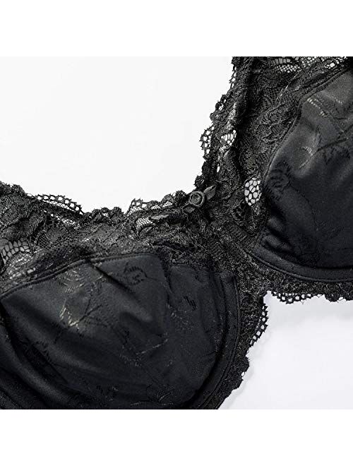 DELIMIRA Women's Beauty Lace Non Padded Minimizer Full Figure Underwire Bra
