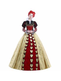 Women Long Dress Red Queen Halloween Party Cosplay Costume Satin Ball Gown Adult