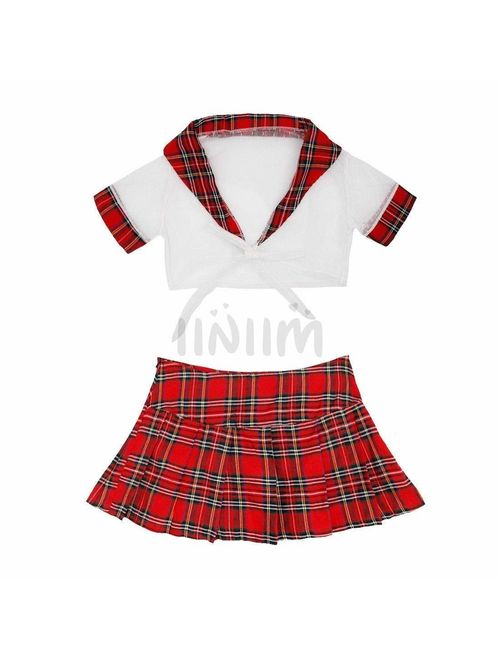 ADOGO Lingerie Nurse Sexy Costume Outfit Set Babydoll Bedroom Honeymoon Cosplay Nurse Clothing Fits Free Size, White