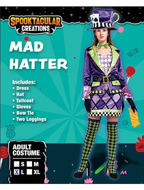 Spooktacular Creations Crazy Mad Hatter Purple Victorian Circus Halloween Costumes for Women