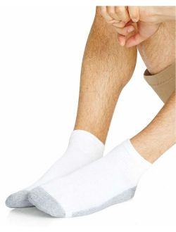 Men's 12 Pack Ultimate Ankle Socks, White, Shoe Size 12-14
