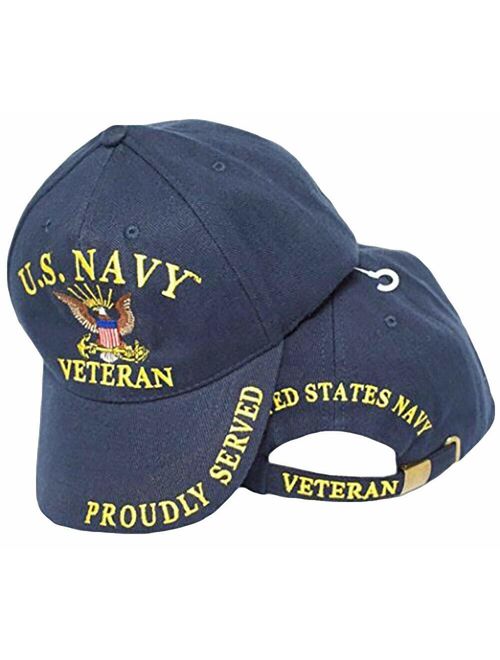 United States Navy Veteran Proudly Served Blue Hat Cap USN
