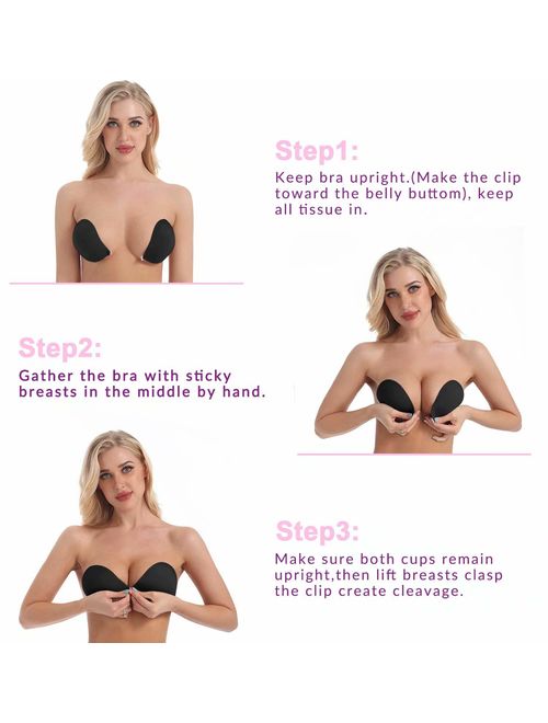 Sticky Invisible Push up Silicone Strapless Backless Bra Breast Lift Tape Nippleless Cover Breast Pasties Bras Adhesive Bra