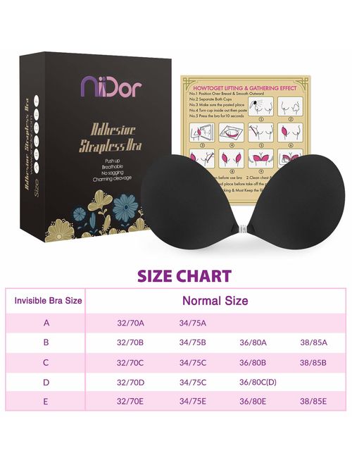 Buy Niidor Adhesive Bra Strapless Sticky Invisible Push up