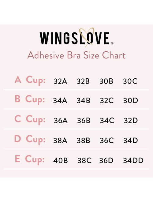 Wingslove Adhesive Bra Reusable Strapless Self Silicone Push-up Invisible Sticky Backless Bra