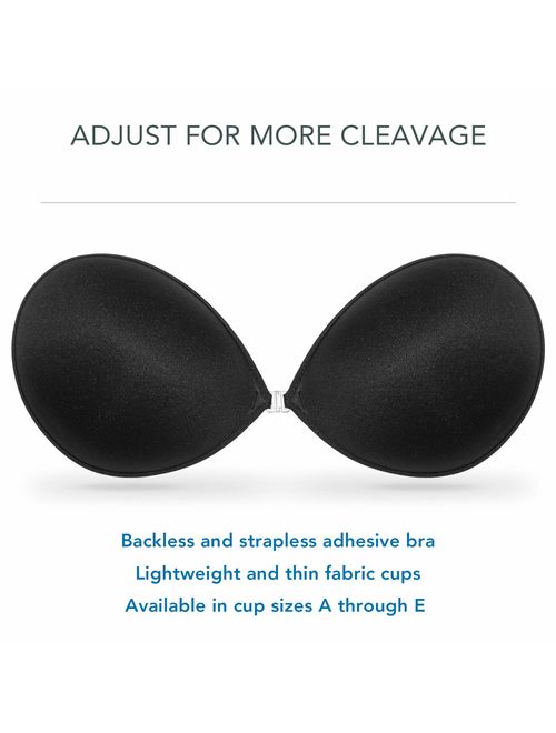 Wingslove Adhesive Bra Reusable Strapless Self Silicone Push-up Invisible Sticky Bras for Backless Dress