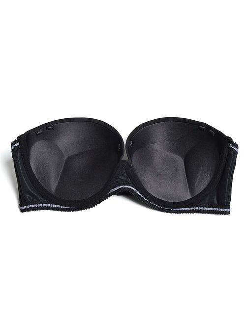Strapless Convertible Pushup Bra Heavily Padded Lift Up Supportive Add Two Cup Multiway Tshirt Bras