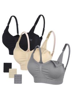 STELLE Body Silk Seamless Maternity Nursing Bra with Pads, Extenders & Clips