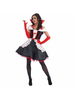 fun shack Womens Fairytale Queen Costume Adults Gown Short Wonderland Dress