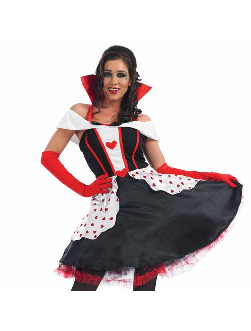 fun shack Womens Fairytale Queen Costume Adults Gown Short Wonderland Dress