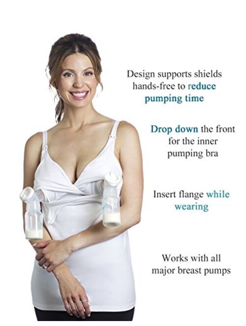 Essential Hands-Free Pump&Nurse All-in-one Nursing Tank with Built in Hands-Free Pumping Bra