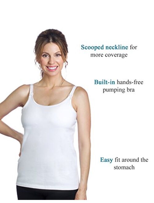 Essential Hands-Free Pump&Nurse All-in-one Nursing Tank with Built in Hands-Free Pumping Bra