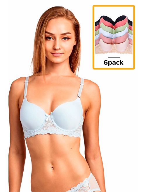 Women's Premium Lace Bra (6 Pack)