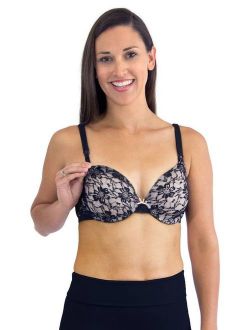 Loving Moments by Leading Lady Women's Underwire Padded Lace Nursing Bra