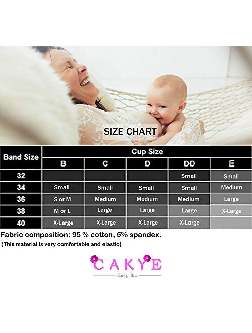 CAKYE 3 Pack Racerback Maternity Nursing Sleep Bra for Breastfeeding