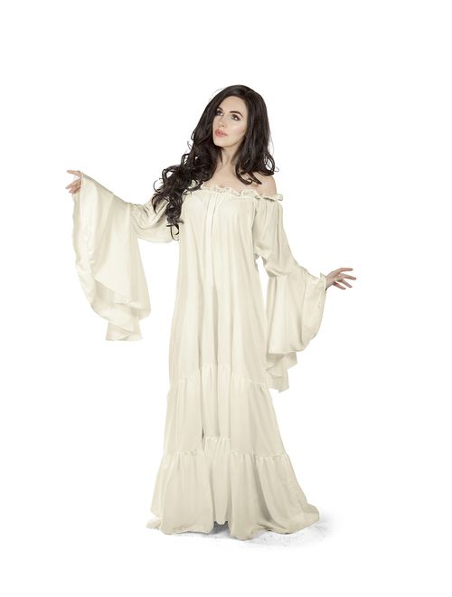 Mythic Renaissance Medieval Irish Costume Over Dress & Cream Chemise Set