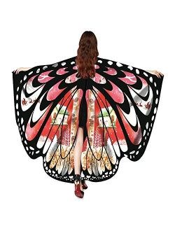 Bokeley Butterfly Shawl, Party Prop Butterfly Wings Shawl Fairy Pashmina Scarves Women Nymph Pixie Costume