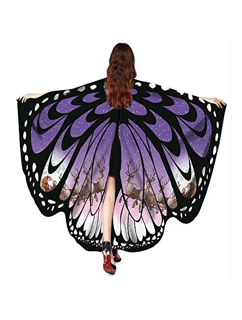 Bokeley Butterfly Shawl, Party Prop Butterfly Wings Shawl Fairy Pashmina Scarves Women Nymph Pixie Costume