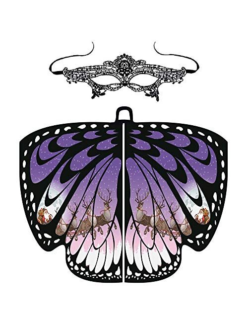 Bokeley Butterfly Shawl, Party Prop Butterfly Wings Shawl Fairy Pashmina Scarves Women Nymph Pixie Costume