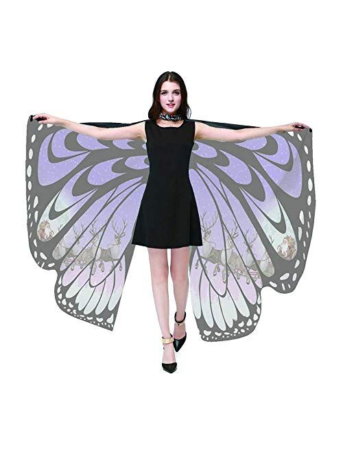 Bokeley Butterfly Shawl, Party Prop Butterfly Wings Shawl Fairy Pashmina Scarves Women Nymph Pixie Costume