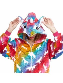 NOUSION Licorne Unisex Adult Pajamas, Cosplay Christmas Unicorn Sleepwear Onesies Outfit