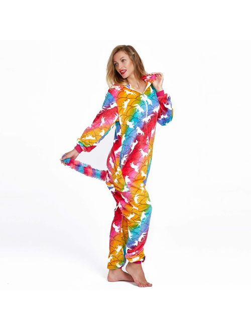NOUSION Licorne Unisex Adult Pajamas, Cosplay Christmas Unicorn Sleepwear Onesies Outfit