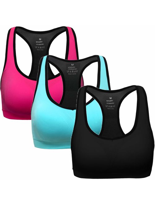 MIRITY Women Racerback Sports Bras - Medium Impact Workout Gym Activewear Bra