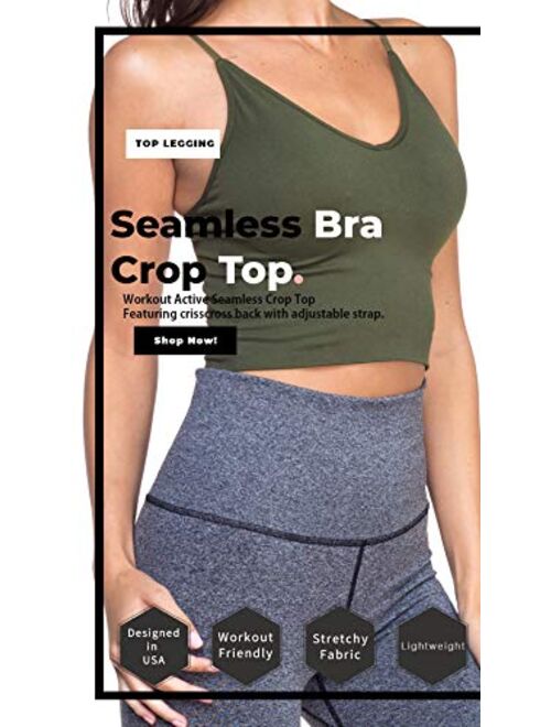 Women Longline Sports Bras - Padded Workout Yoga Gym Fitness Cami Crop Tops