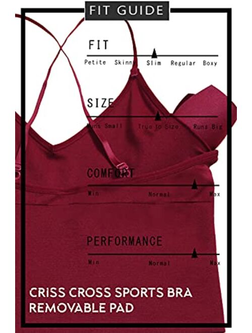 Women Longline Sports Bras - Padded Workout Yoga Gym Fitness Cami Crop Tops