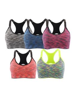 EMY Sports Bra for Women Space Dye Removable Pads for Yoga Running Fitness Workout