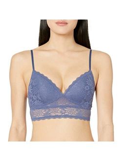 Amazon Brand - Mae Women's Lace Wirefree Padded Bralette (for A-C cups)