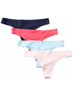 Women's 4-Pack Seamless Bonded Stretch Thong Panty
