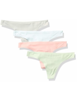 Women's 4-Pack Seamless Bonded Stretch Thong Panty