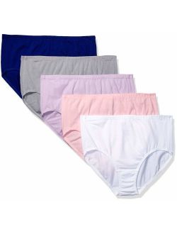 Women's Plus-Size 5 Pack Fit For Me Breathable Brief, Assorted Color