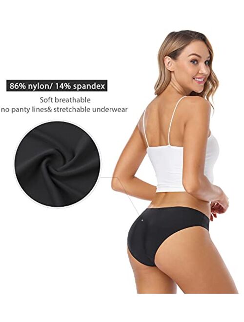 Wealurre Seamless Underwear Invisible Bikini No Show Nylon Spandex Women Panties