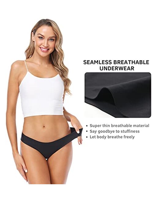 Wealurre Seamless Underwear Invisible Bikini No Show Nylon Spandex Women Panties