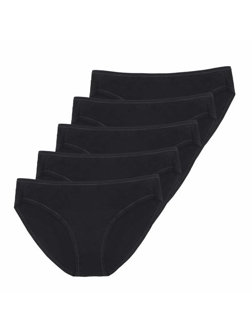 LAETAN Women's Cotton & Modal Stretch Bikini Panty, 3 to 5-Packs