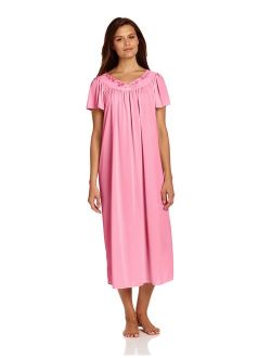 Miss Elaine Women's Tricot Long Flutter-Sleeve Nightgown