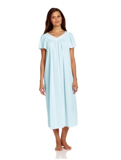 Miss Elaine Women's Tricot Long Flutter-Sleeve Nightgown