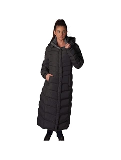 ELORA Women's Winter Warm Full Length Fleece Lined Maxi Puffer Coat