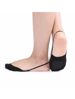 Flammi Women's Ultra Low Cut Liner Socks with Sling Back No Show Padded Half Socks