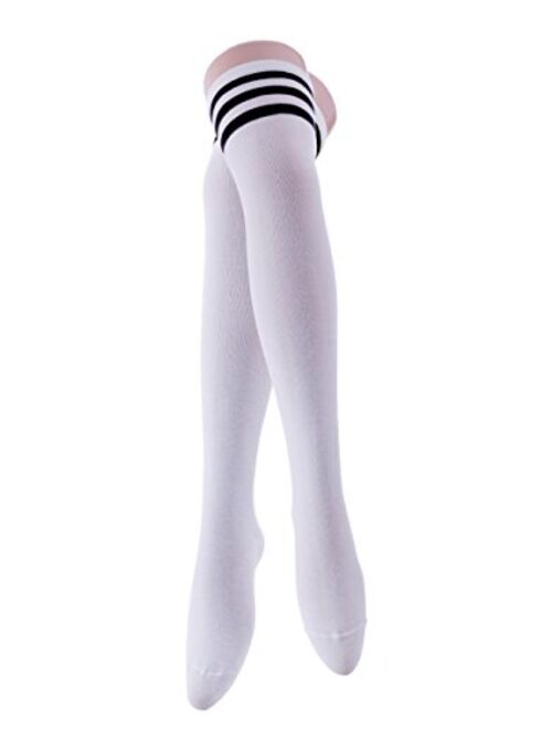 Womens Long Striped Socks over Knee Thigh High Socks Stocking