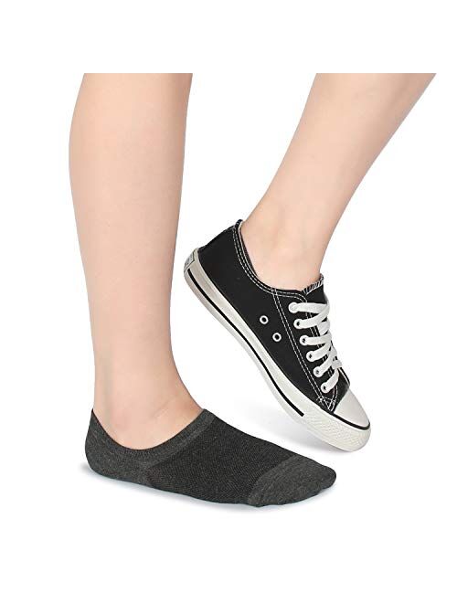 Leotruny Women's 6 Pairs Bamboo Mesh Design Low Cut Non Slip No Show Socks